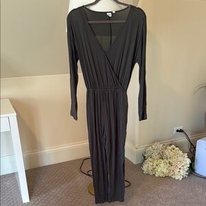 GAP Gray Jersey Jumpsuit with Long Sleeves